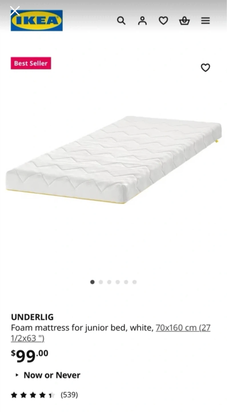 IKEA SNIGLAR Junior Bed Frame with Mattress - photo 2