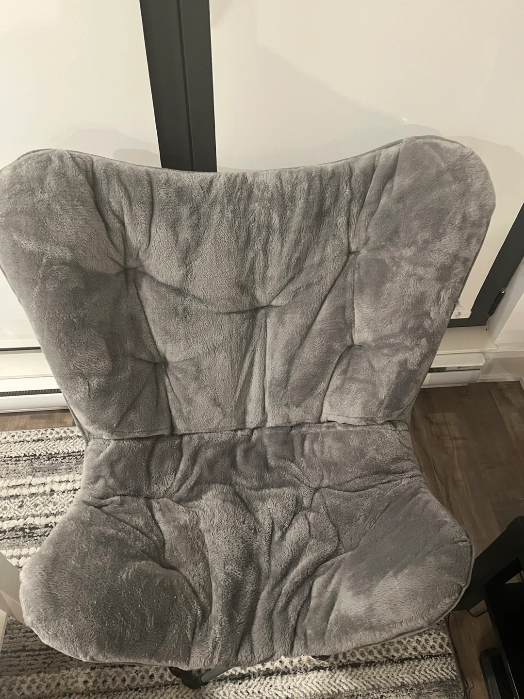 Grey Fur Butterfly Chair - photo 2