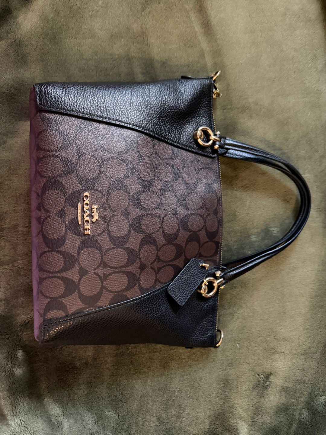 Coach Signature Canvas & Leather Tote Bag