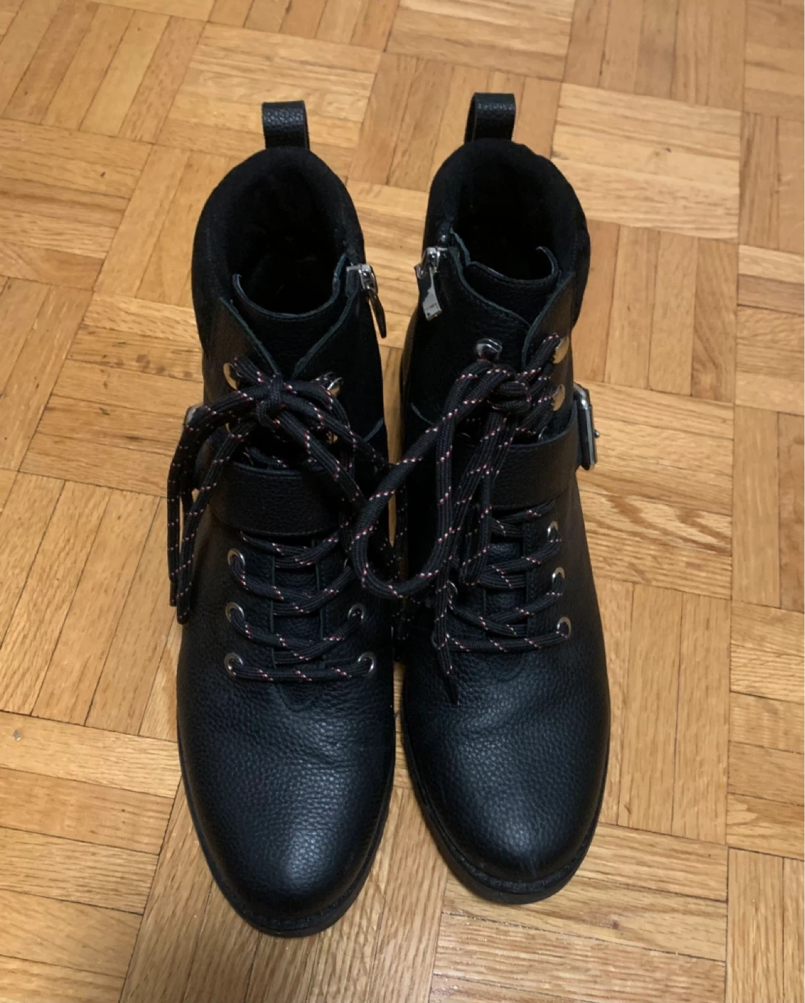Black Harley Lace-Up Boots Size 9M - photo 2