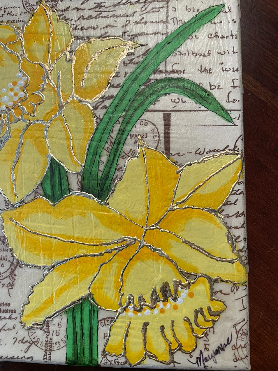 Yellow Daffodil and Butterfly Art Print - photo 3