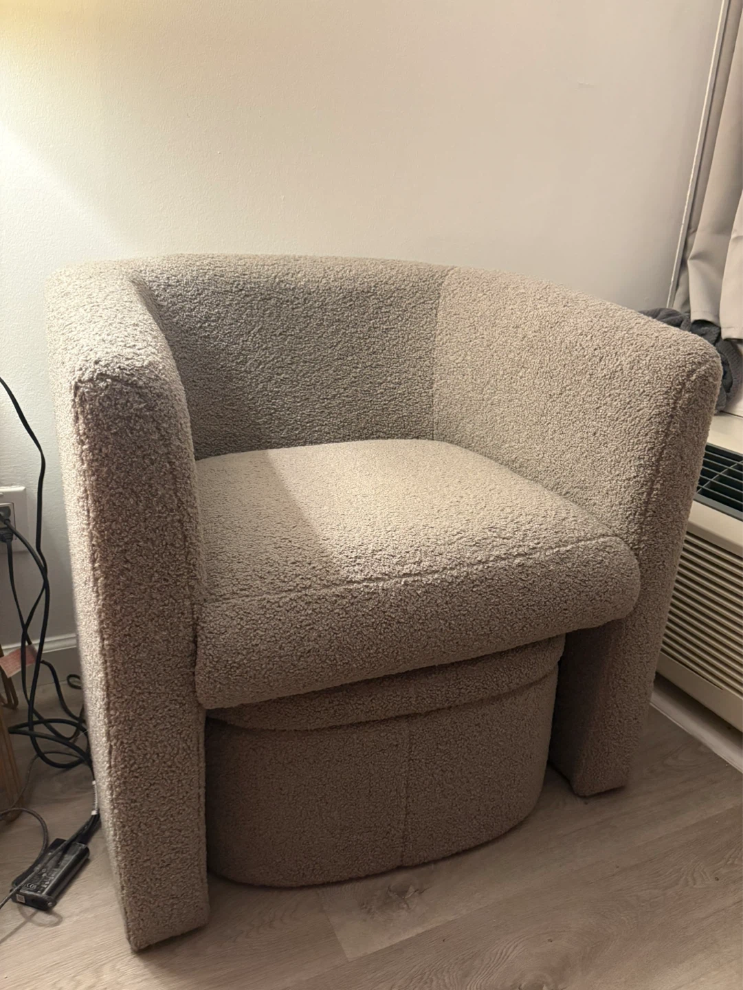 Grey Arm Chair with Storage Ottoman