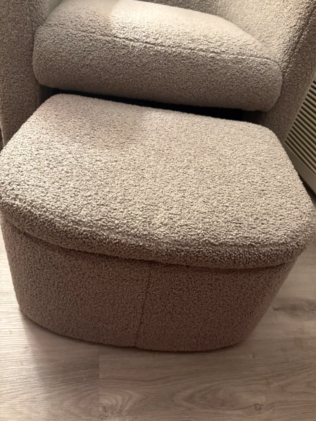 Grey Arm Chair with Storage Ottoman - photo 2