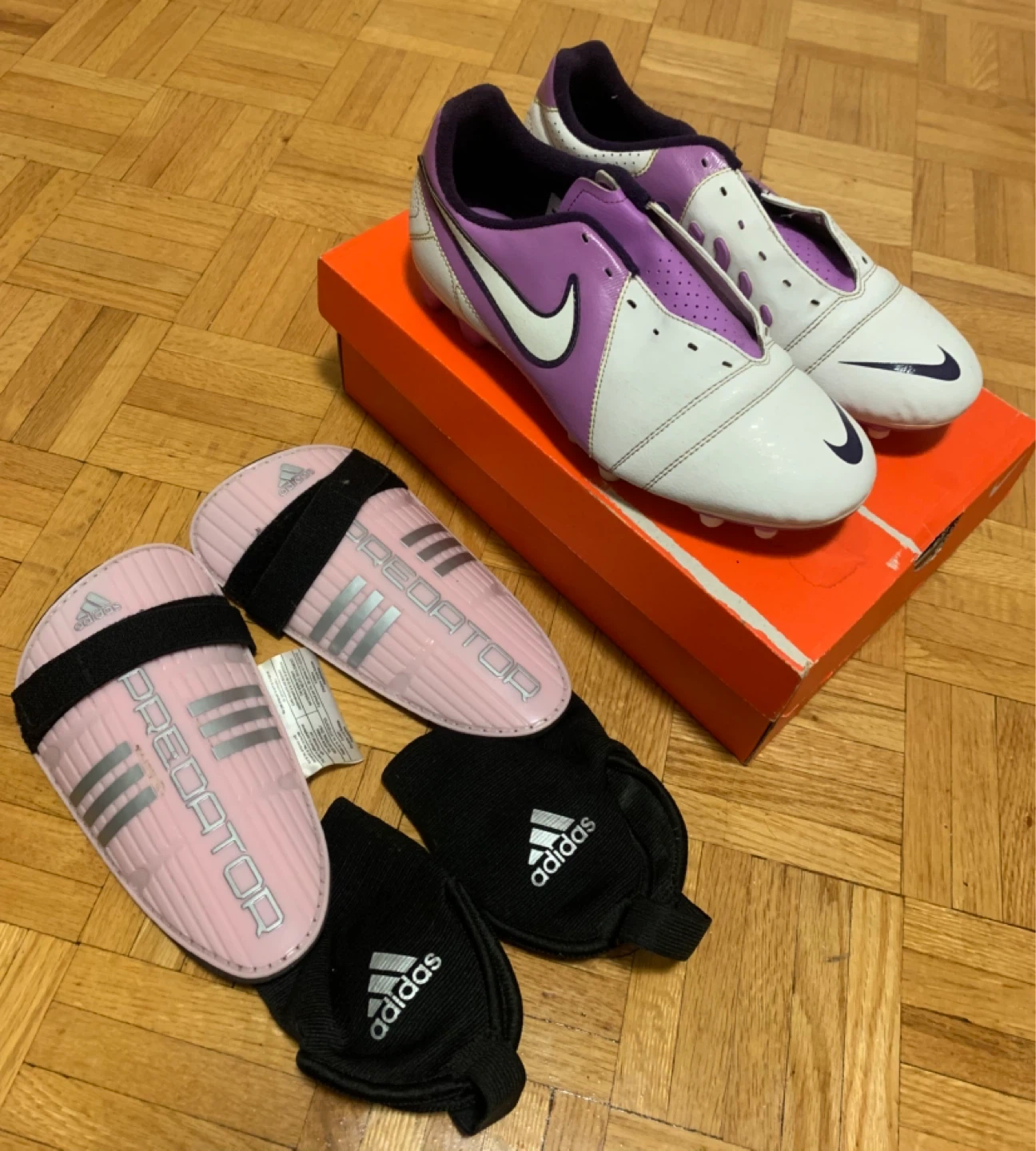 Nike Soccer Cleats with Adidas Shin Guards