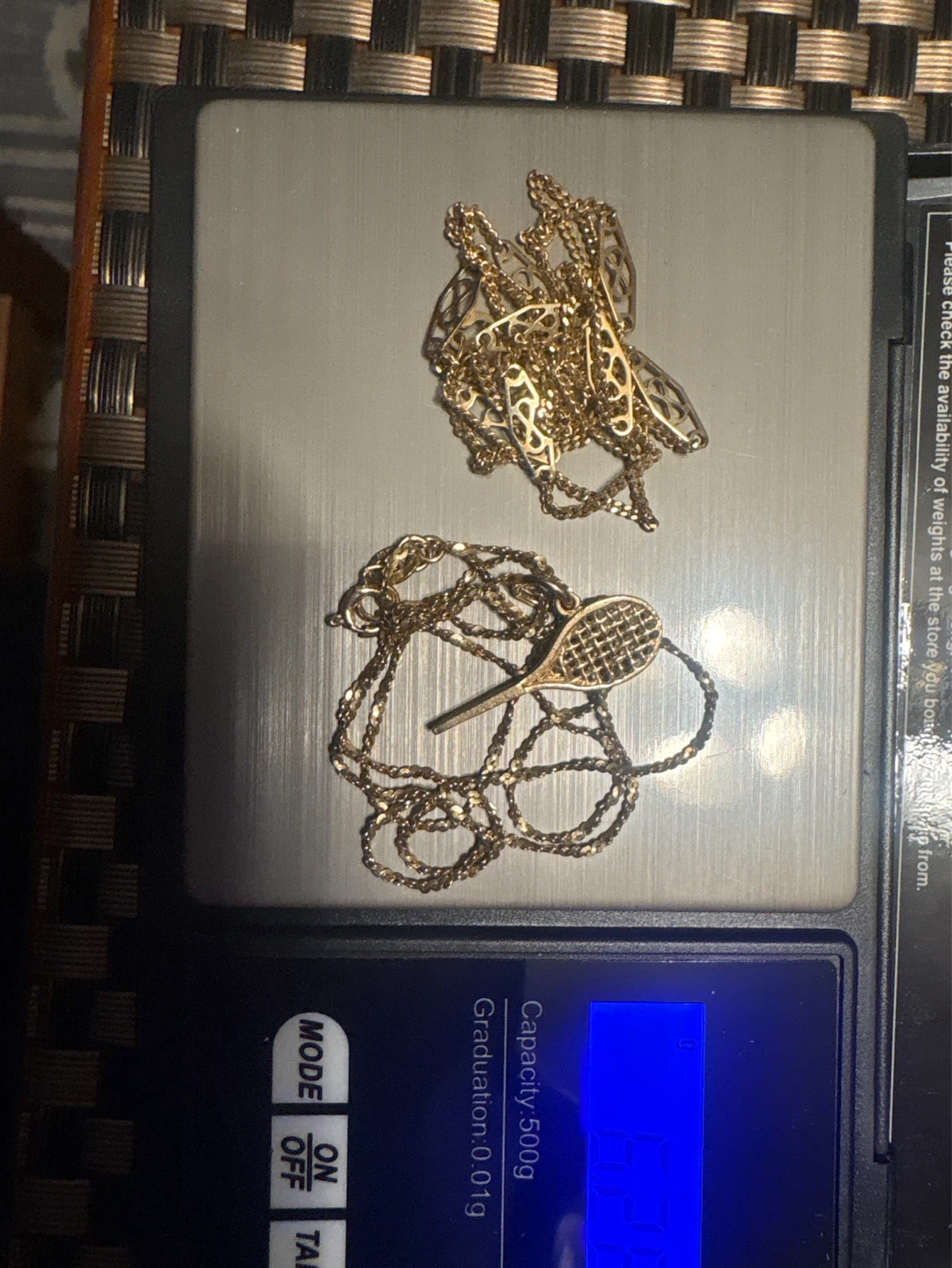 10K Gold Necklaces - Tennis Racket & Geometric Link - photo 5