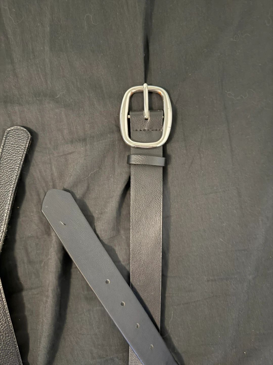 Two Black Belts with Silver Buckles - photo 3