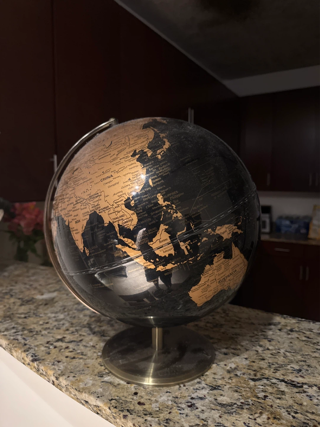 Black and Gold Desktop Globe