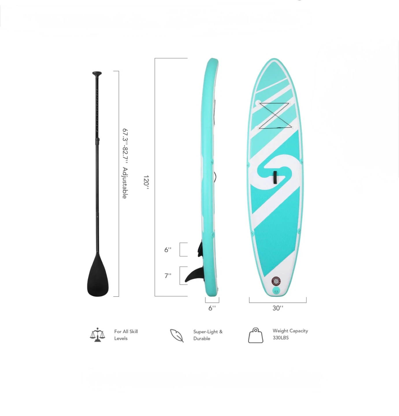 Inflatable Paddle Board W Pump 120'' * 32'' * 6'' - photo 2