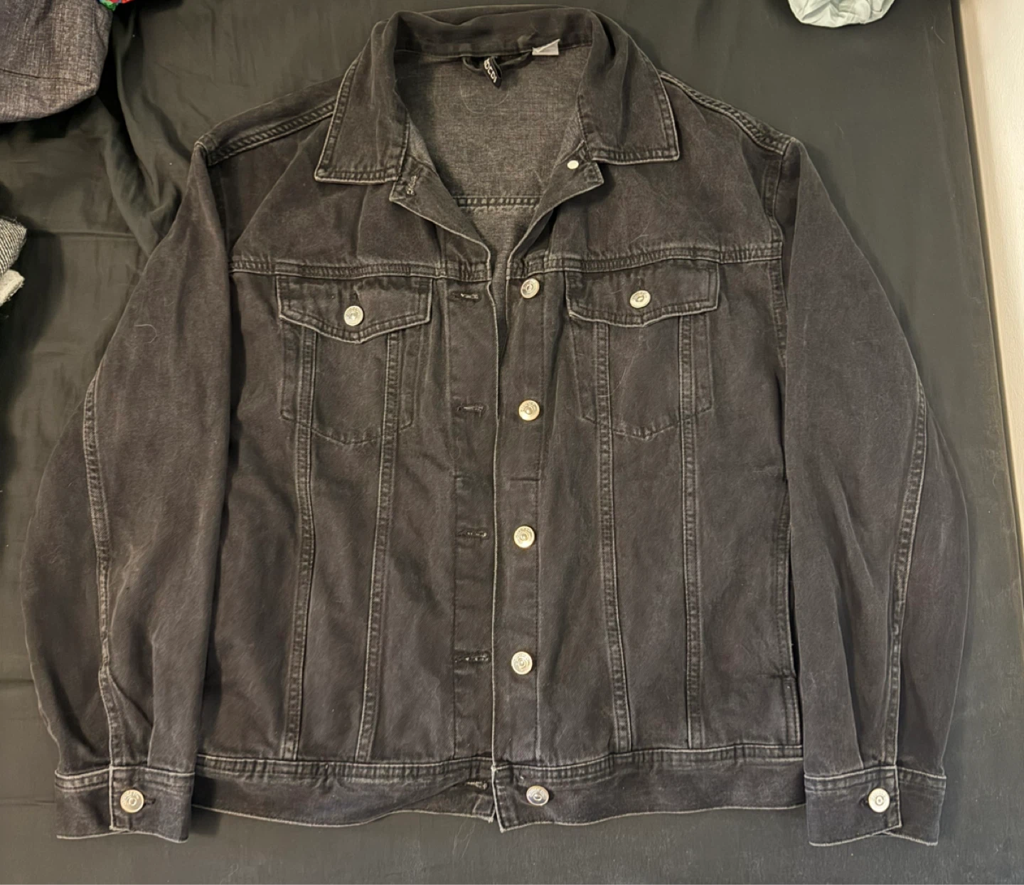 Divided H&M Black Denim Jacket - Size M