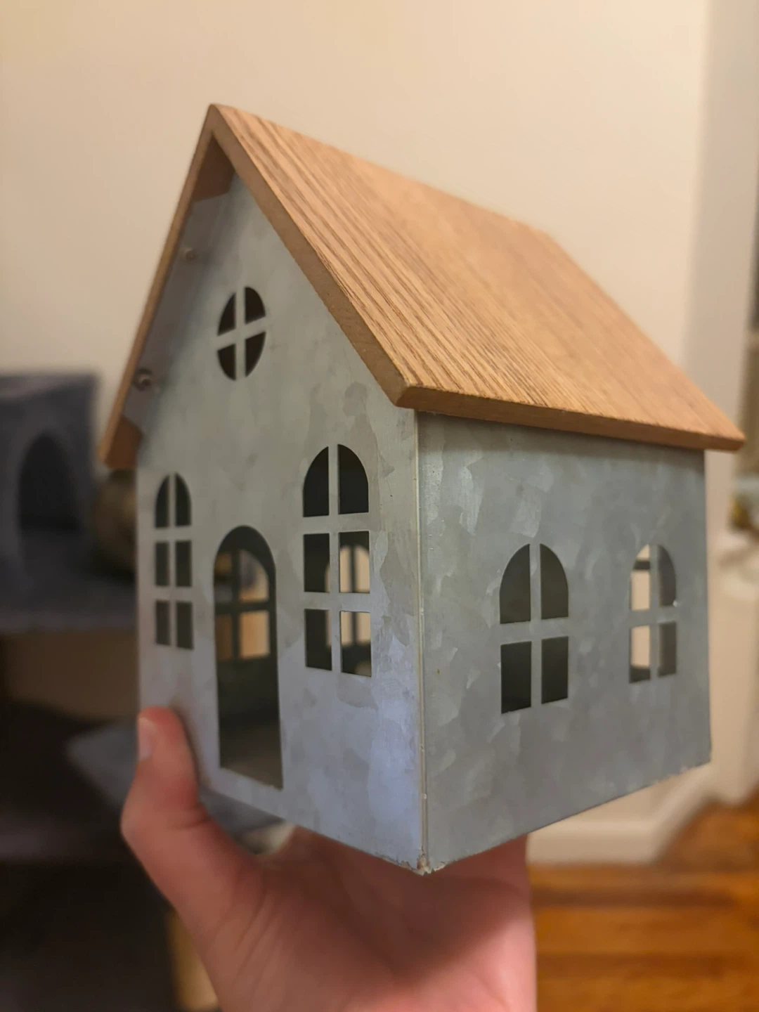 Galvanized Metal House Lantern