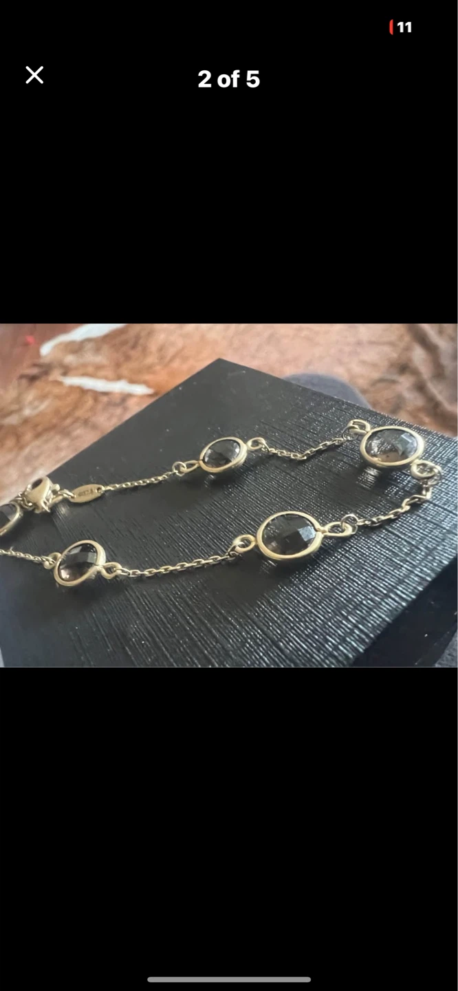 14 k Smoky topaz bracelet and 14 k Earrings Set - photo 5