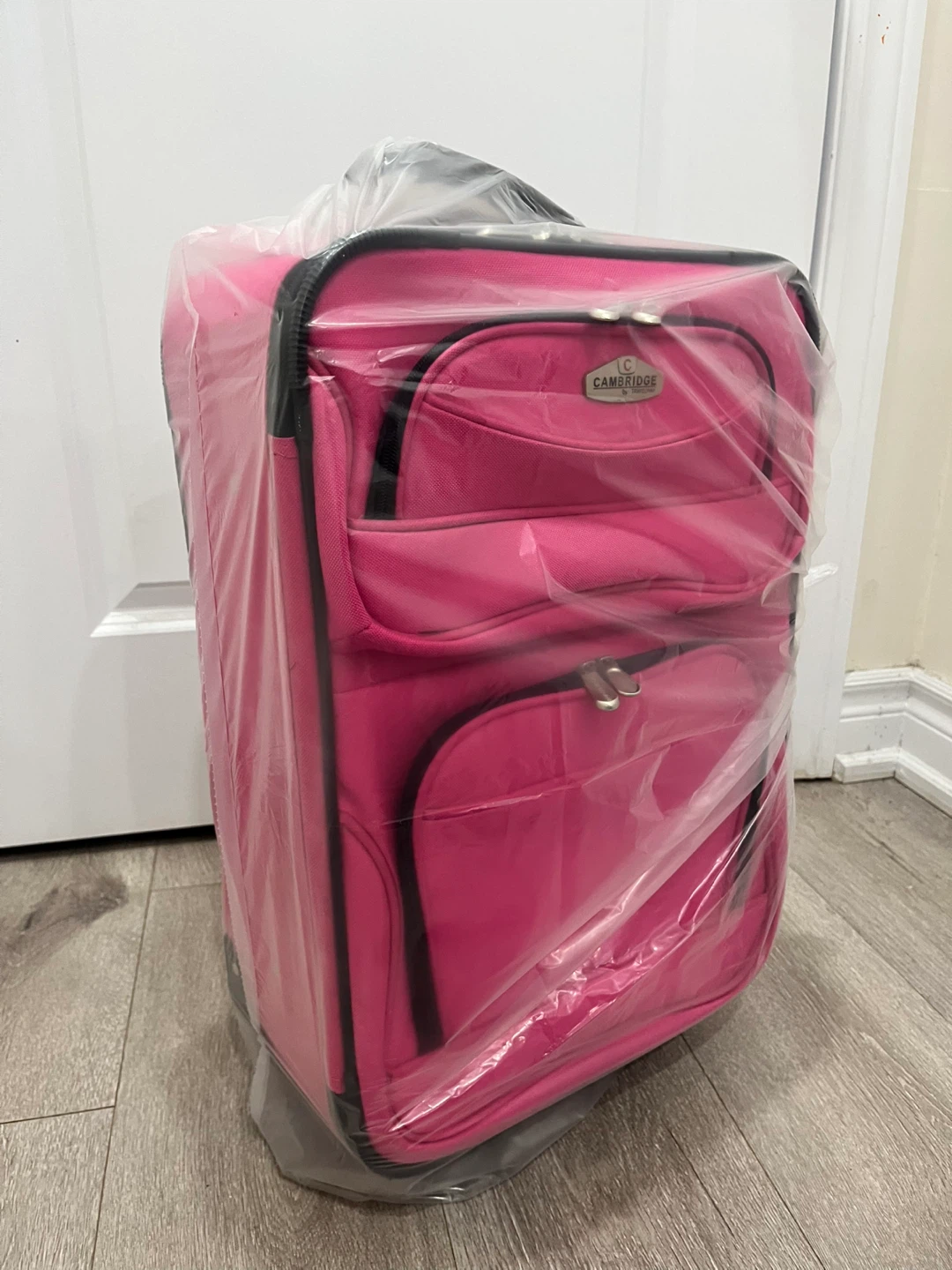Small size Cambridge Luggage Pink Carry-On Suitcase