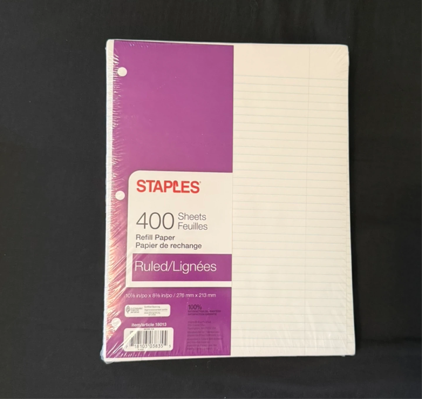 Staples 400 Ruled Refill Paper Sheets