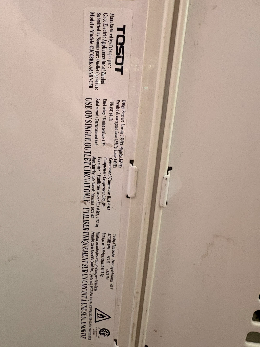 Tosot Window Air Conditioner - photo 3