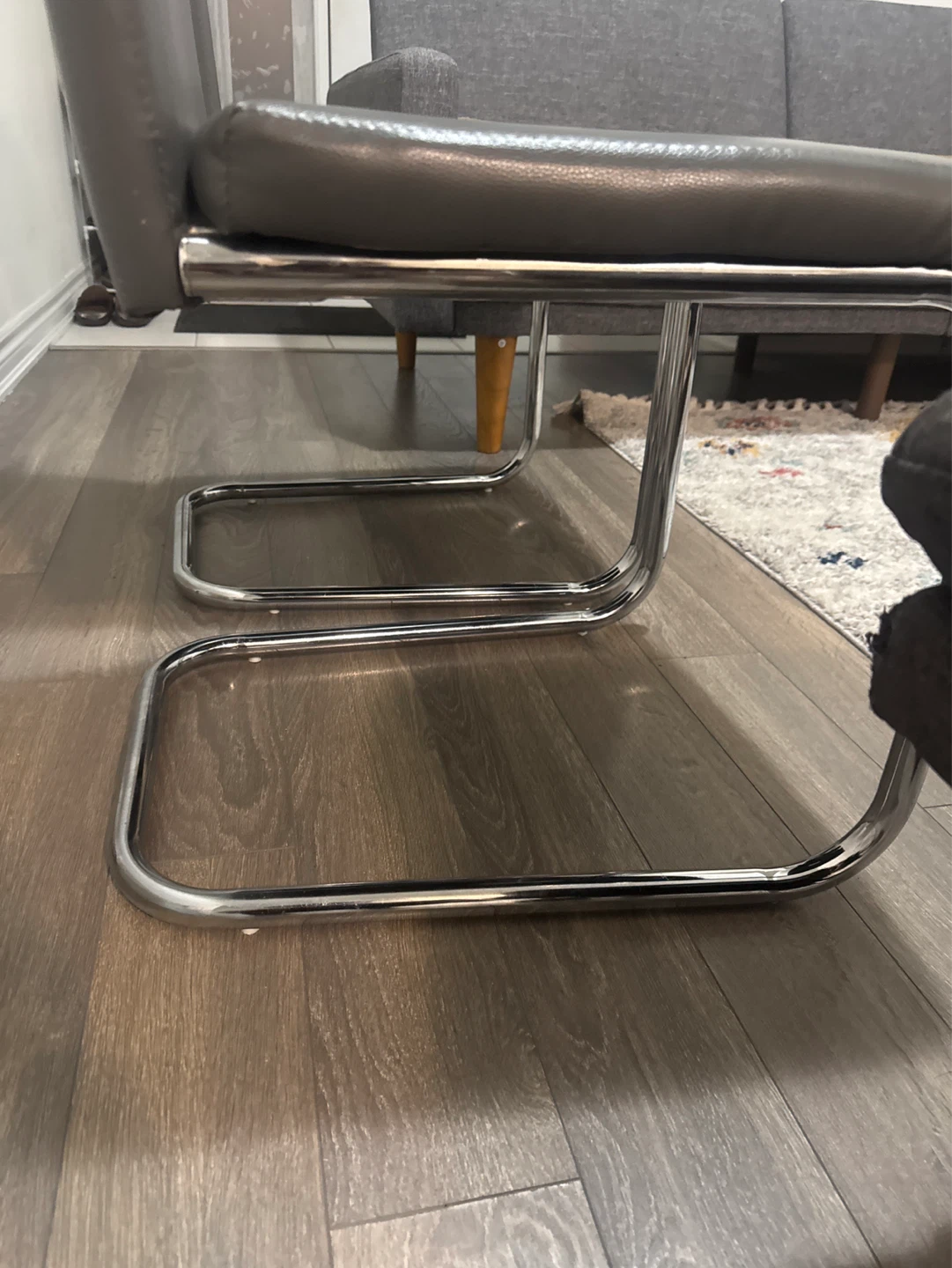 Grey Faux Leather Dining Chairs - Set of 2 - photo 3