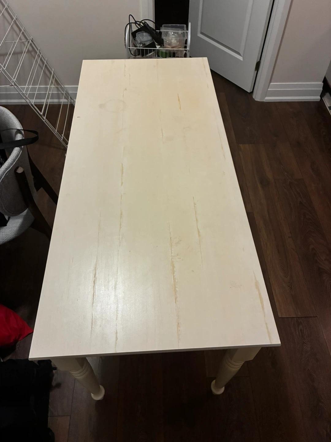 Cream solid desk with 2 Drawers