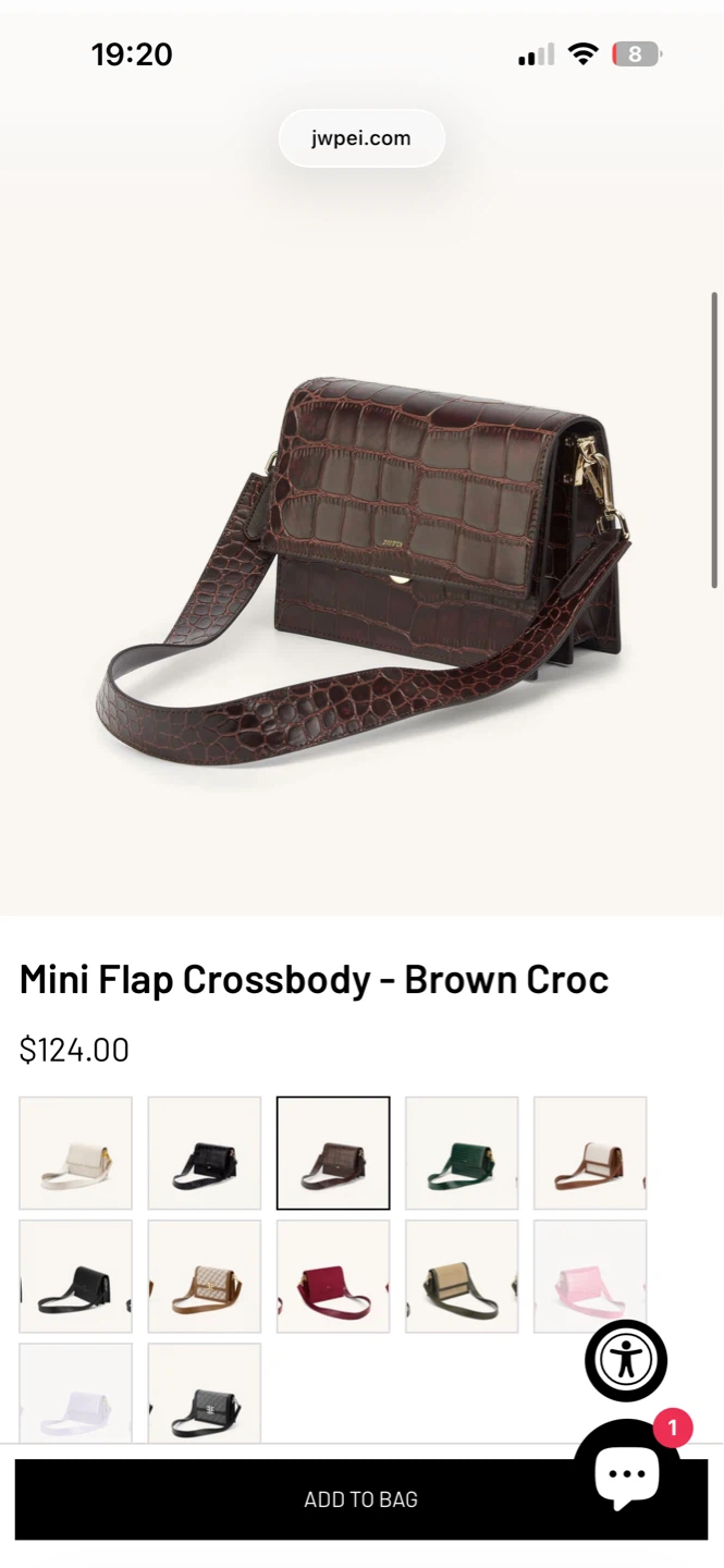 JW Pei Mini Flap Crossbody - Brown Croc - photo 4