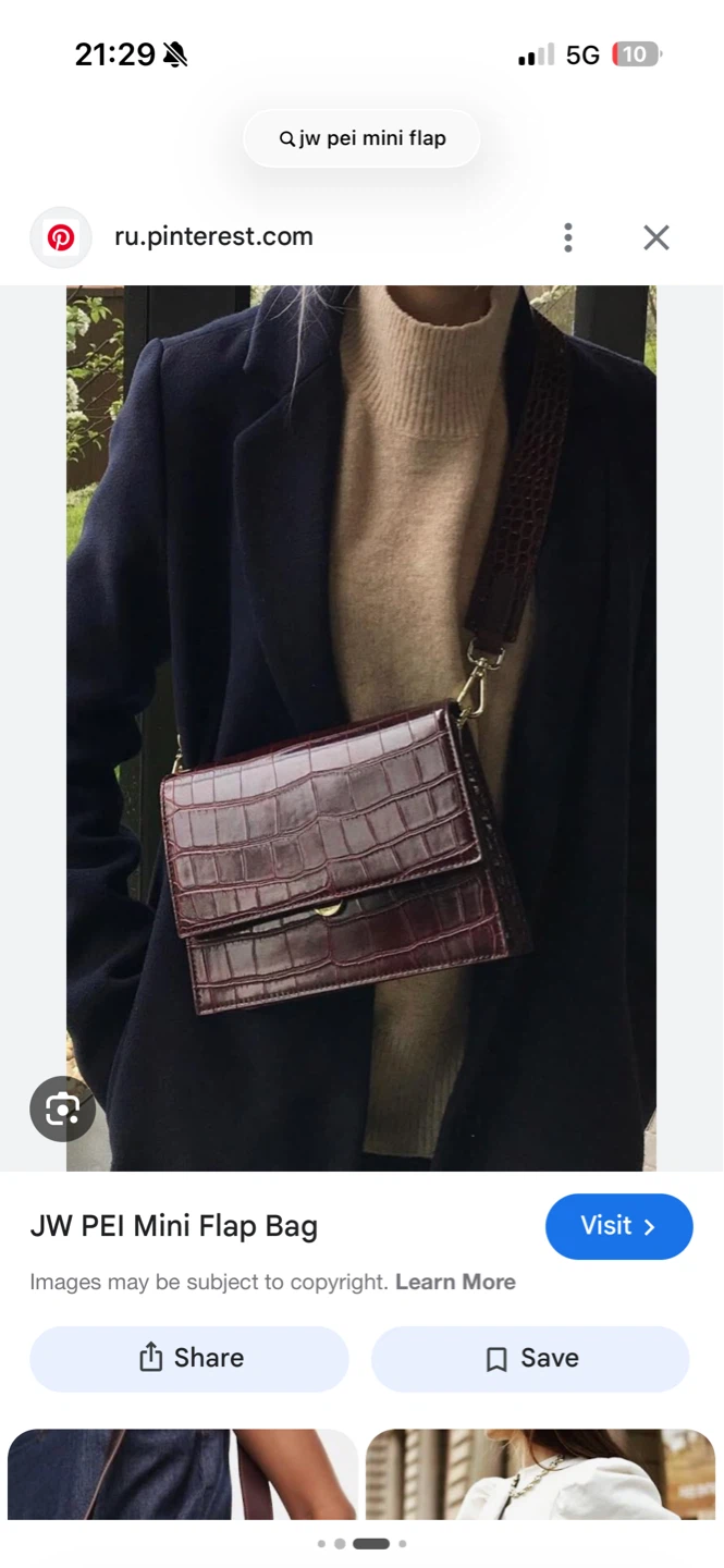 JW Pei Mini Flap Crossbody - Brown Croc