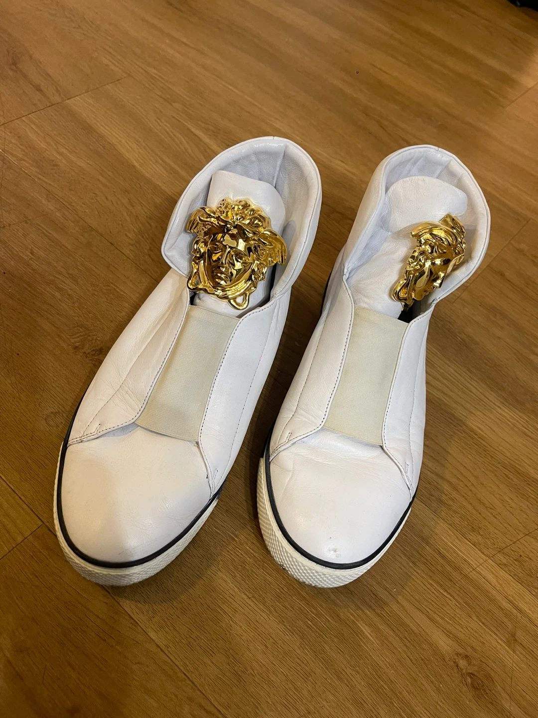 Versace White Leather Medusa Sneakers