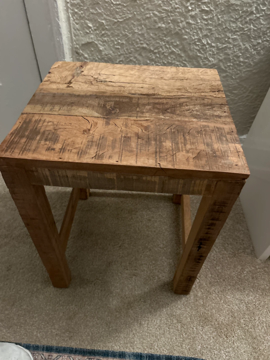 Rustic Wood Side Table Stool - photo 2