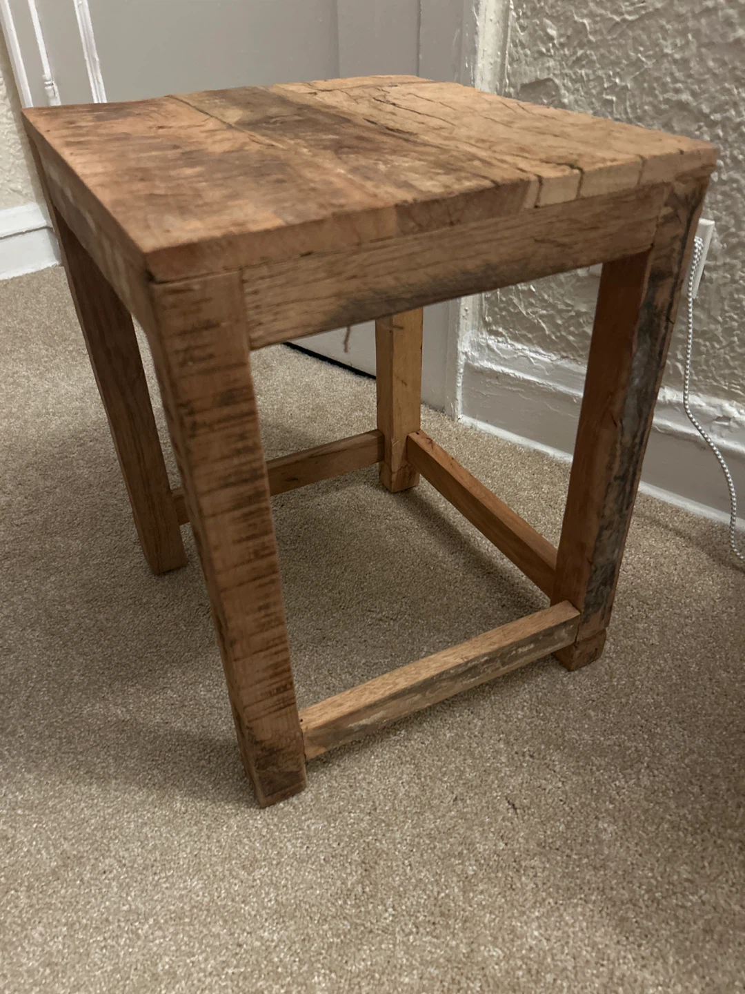 Rustic Wood Side Table Stool - photo 3
