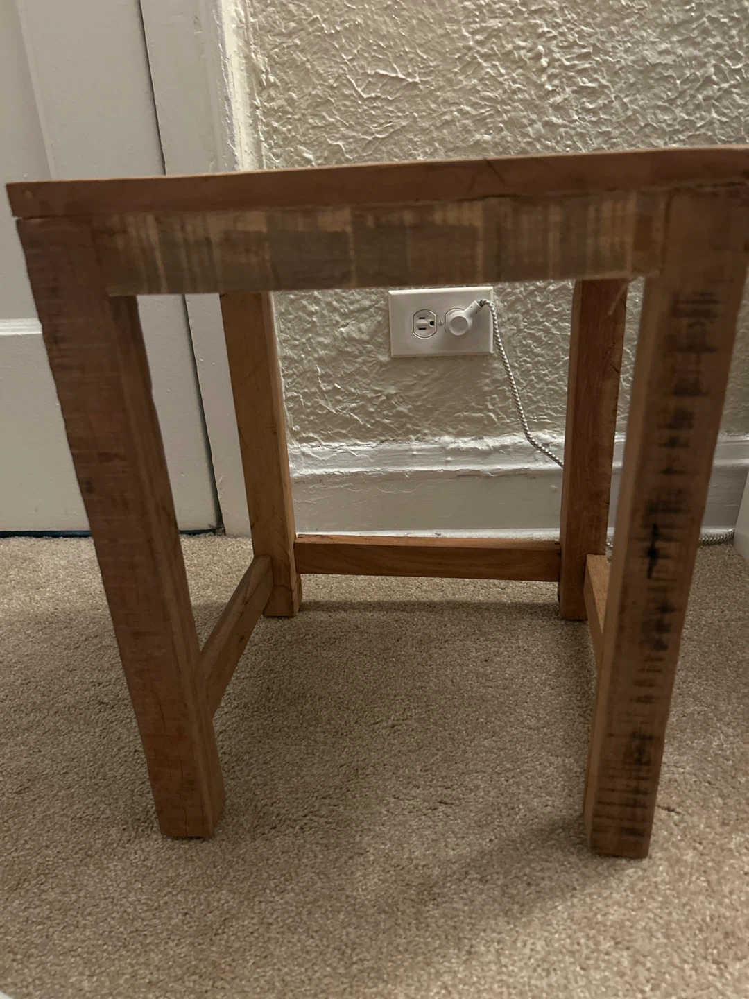 Rustic Wood Side Table Stool - photo 4