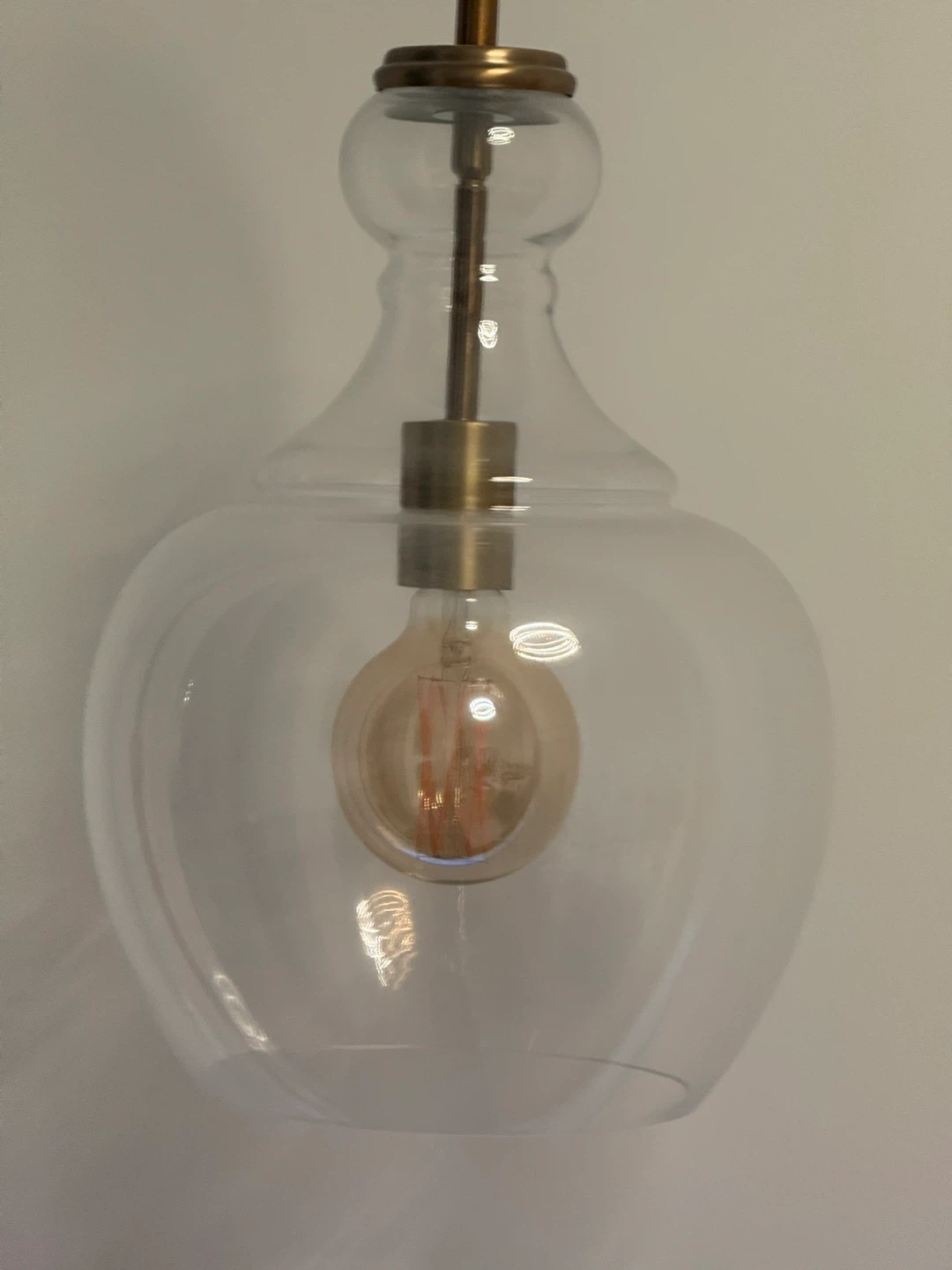 Glass & Brass Arc Floor Lamp with Edison Bulb - photo 3