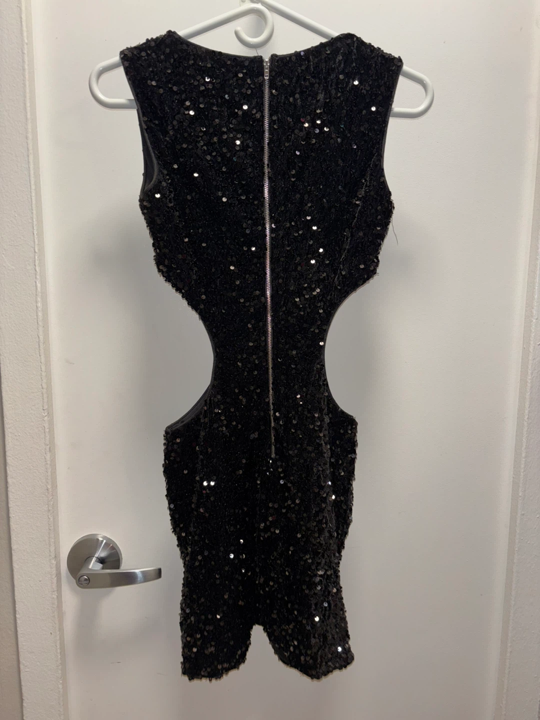Black Sequin Cutout Dress Size S - photo 3