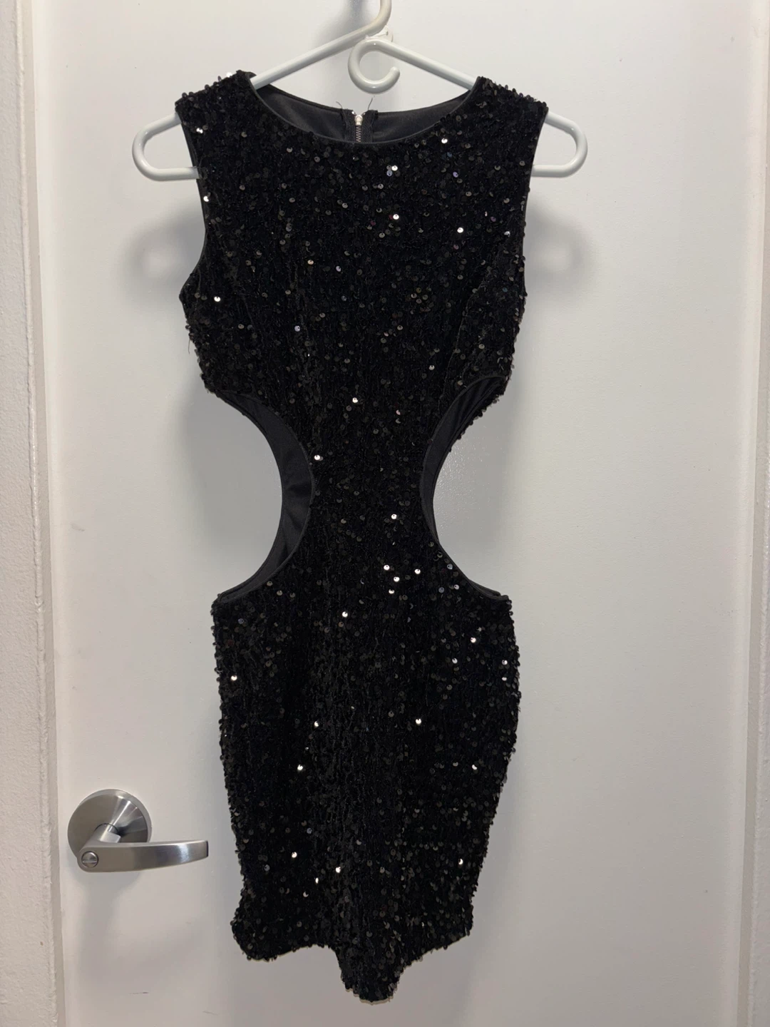 Black Sequin Cutout Dress Size S
