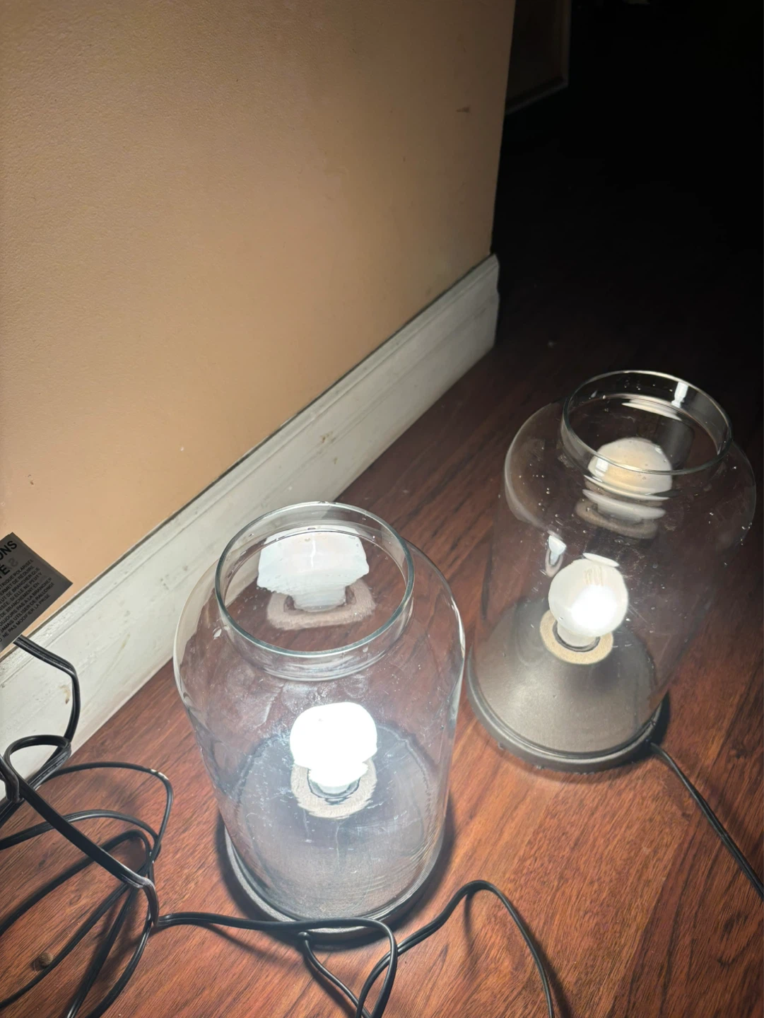Pair of CB2 industrial cliche lamps - photo 4