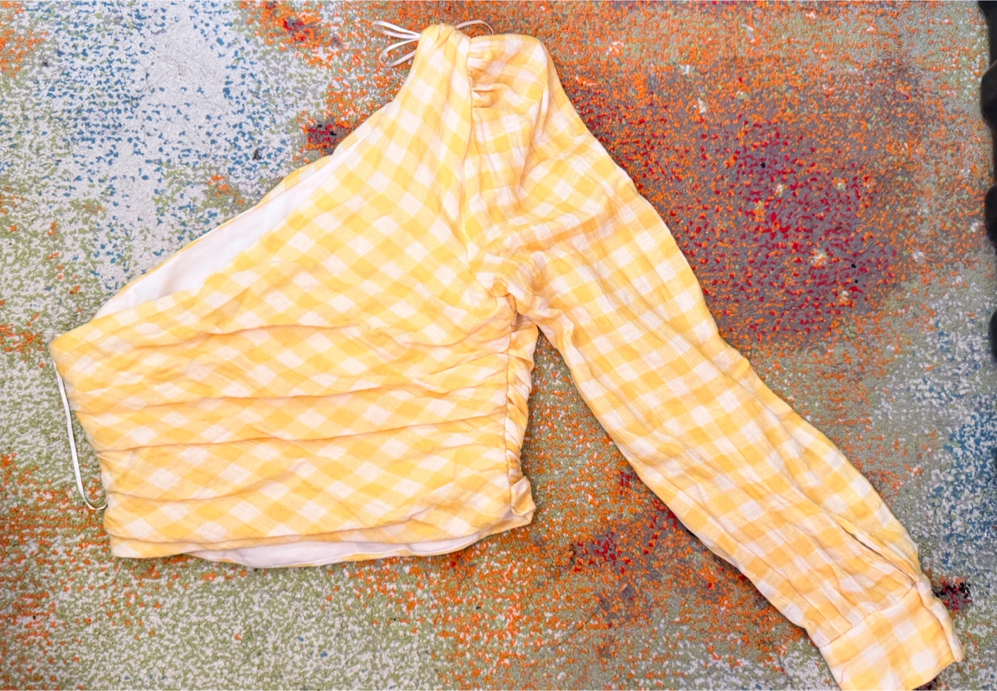 Brand new Yellow One Shoulder Top size S