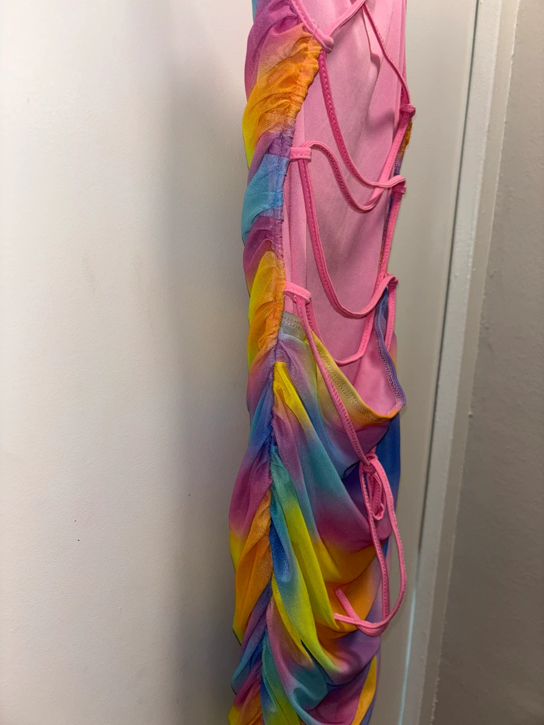 SHEIN Tie-Dye Ruched Mesh Mini Dress XS - photo 4