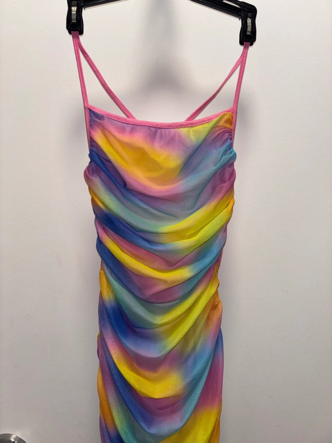 SHEIN Tie-Dye Ruched Mesh Mini Dress XS - photo 2