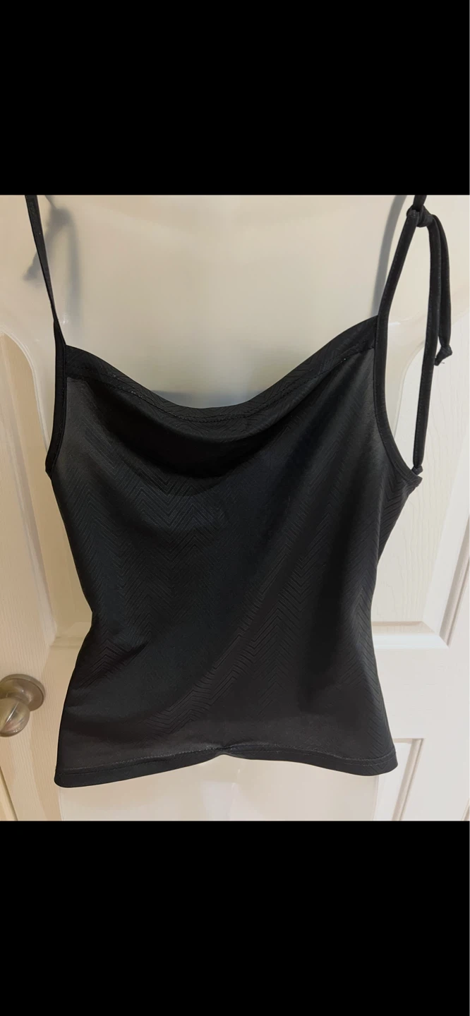 Black Cowl Neck Tank Top - photo 2
