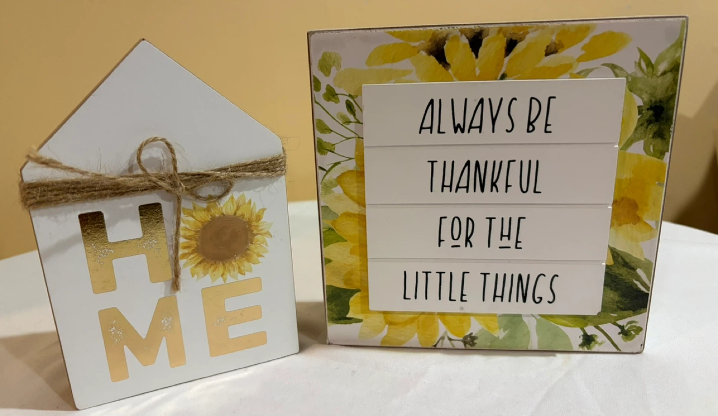 Decorative House and Sunflower Sign