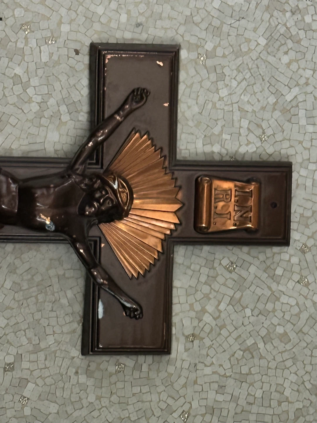 Vintage Parson’s Cast Metal Crucifix 11” tall - photo 2