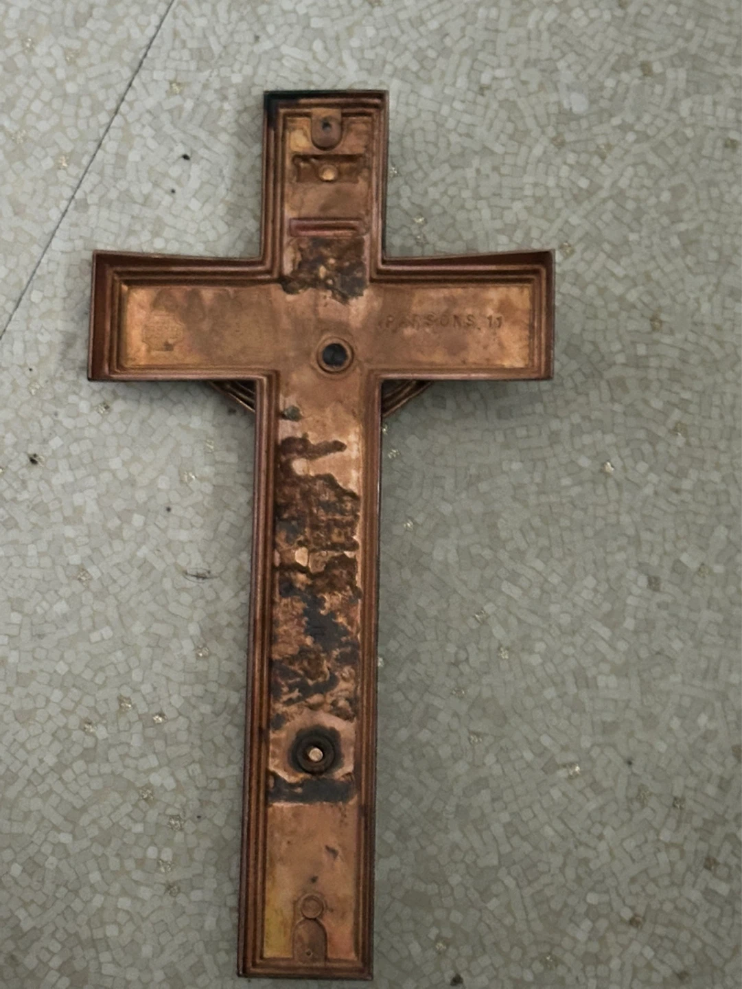 Vintage Parson’s Cast Metal Crucifix 11” tall - photo 4
