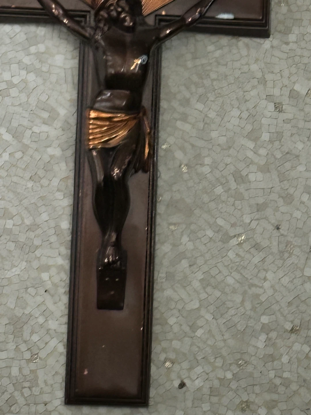 Vintage Parson’s Cast Metal Crucifix 11” tall - photo 3