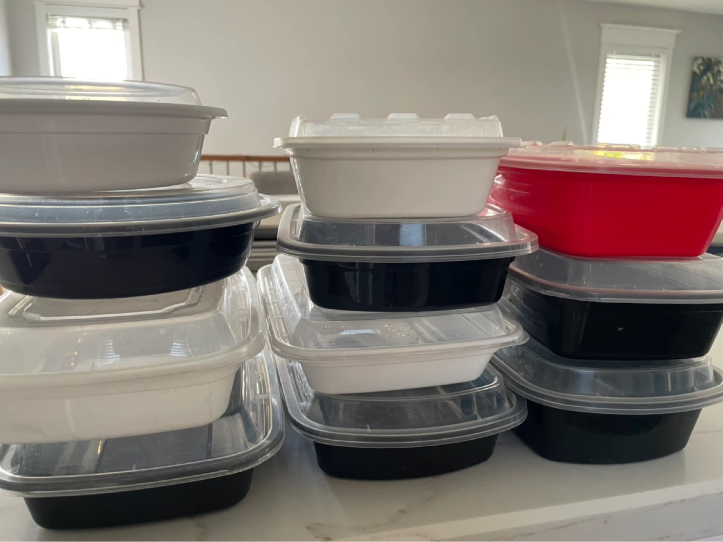 Assorted Plastic Food Containers with Lids