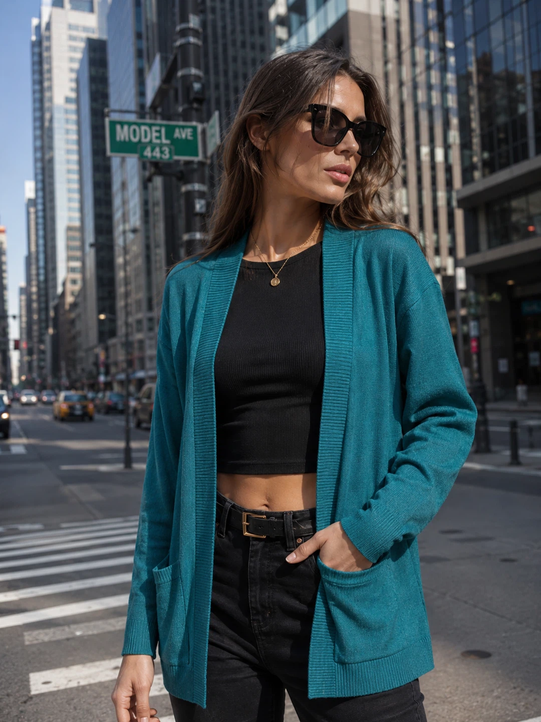 Ye Mak Teal Cardigan Sweater XL