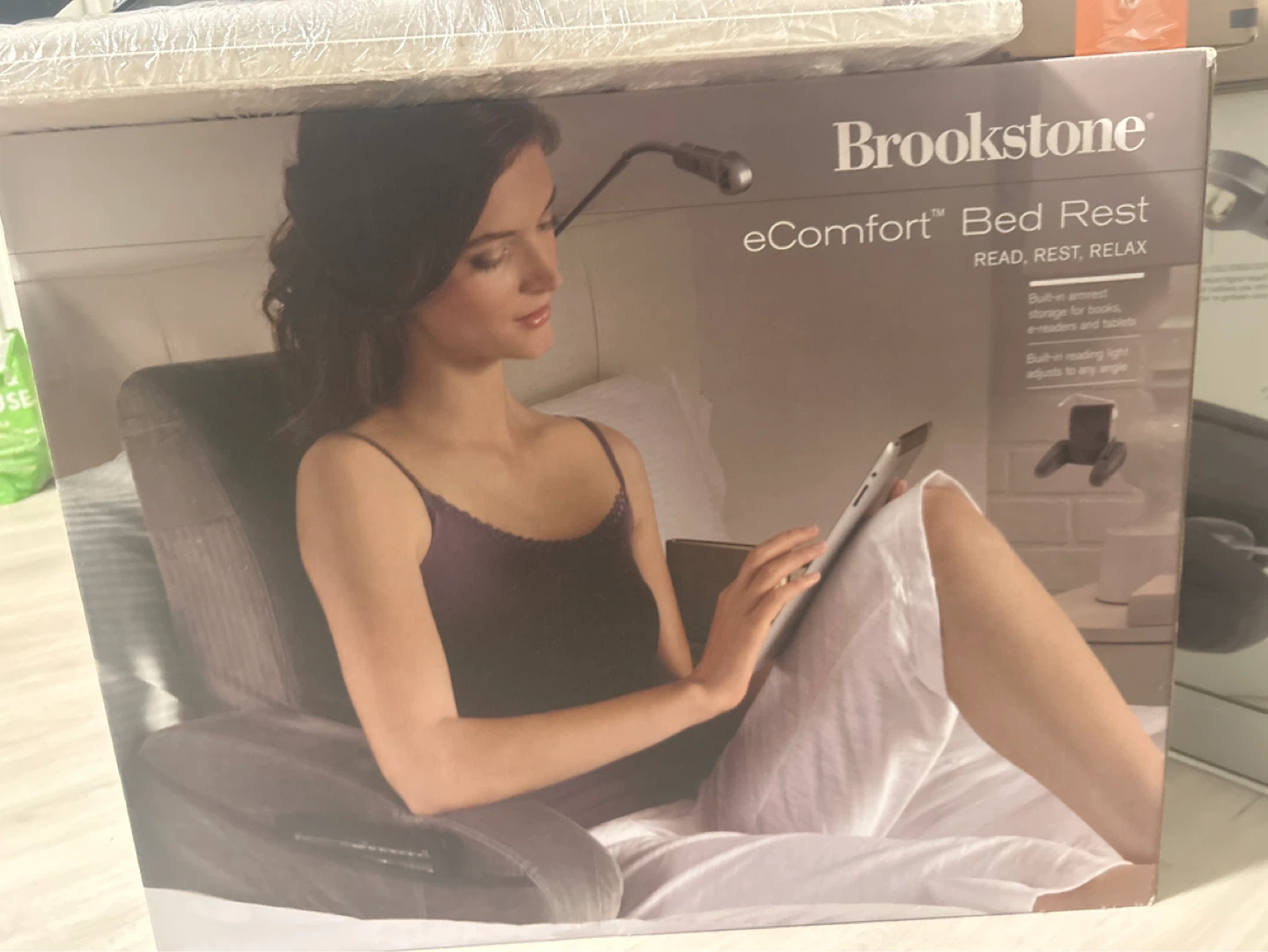 Brookstone eComfort Bed Rest with Reading Light