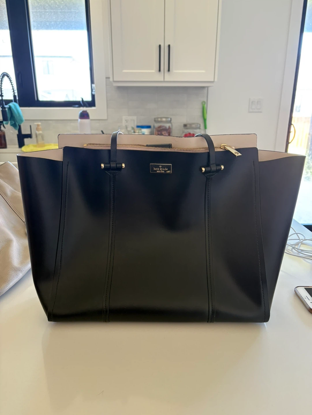 Kate Spade Black Leather Tote Bag