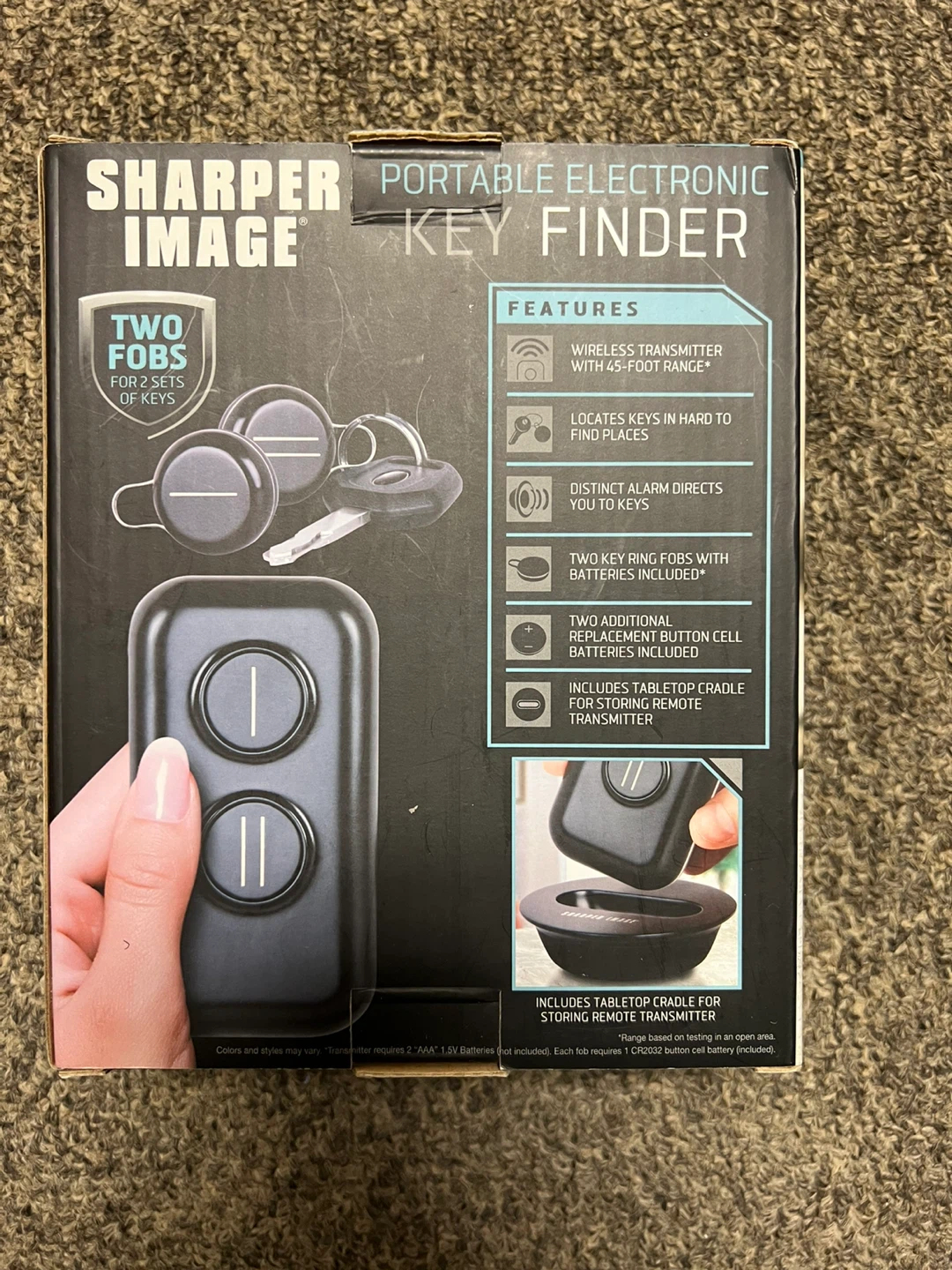Sharper Image Portable Electronic Key Finder with 2 Fobs - photo 3