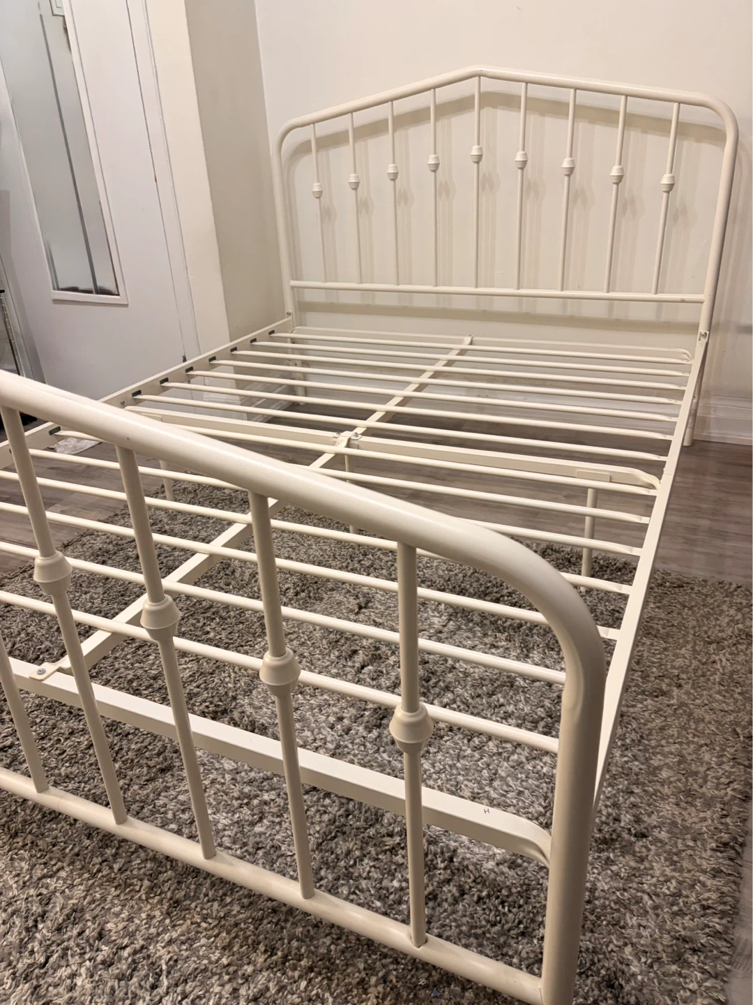 White Metal Bed Frame - Full/Double