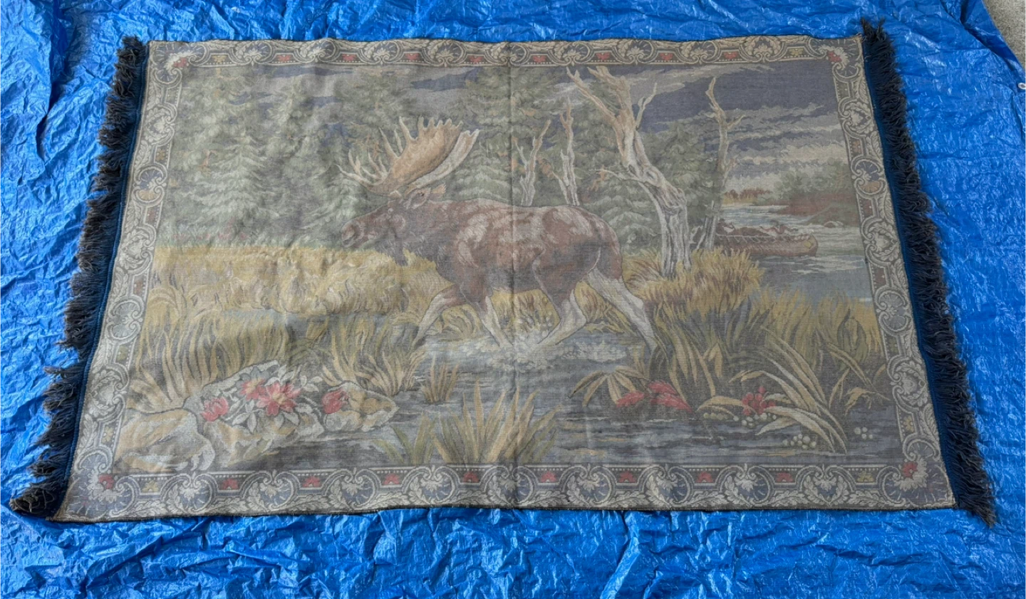 Vintage Moose Tapestry From P & C Of Italy - photo 2