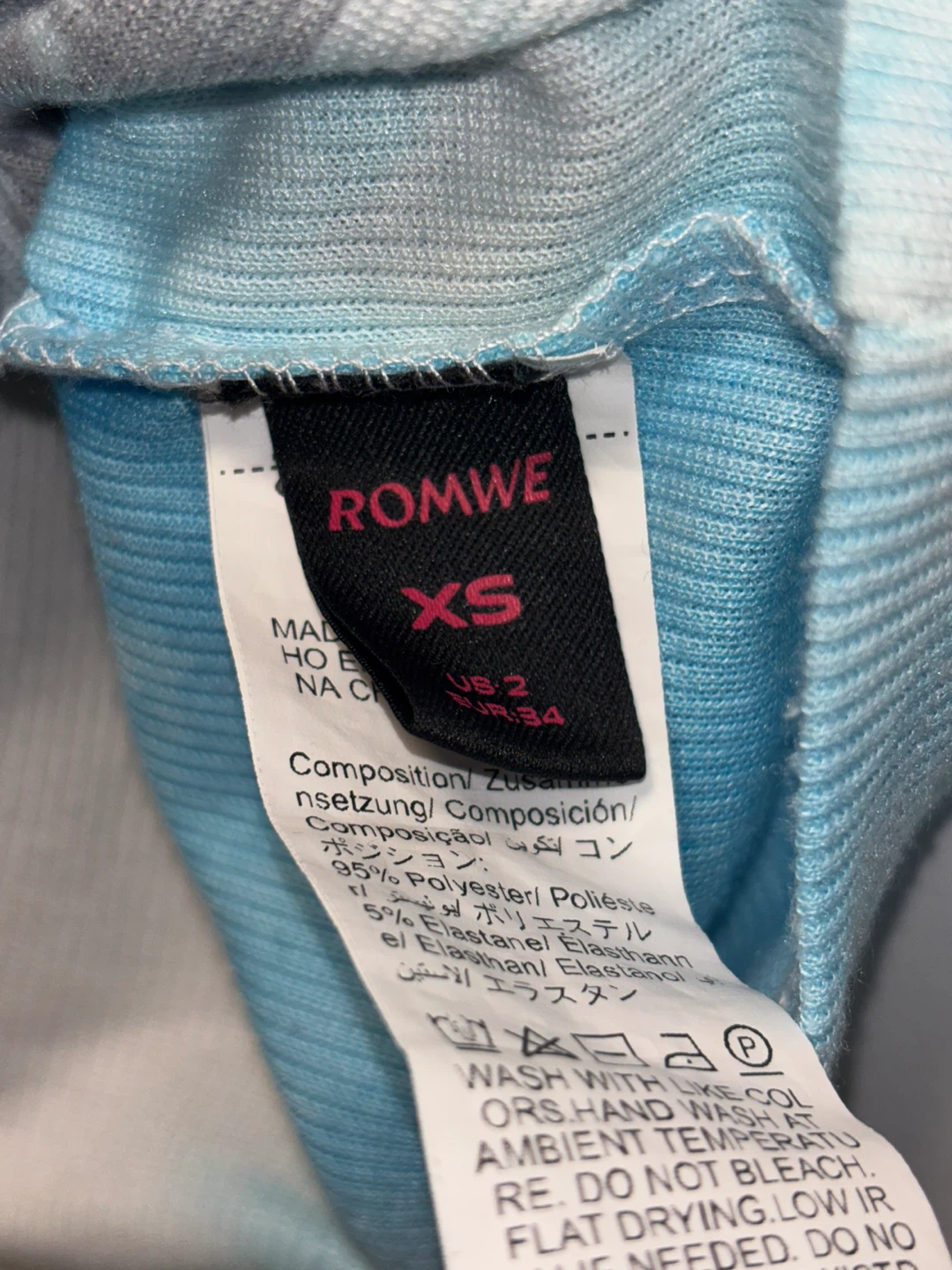 ROMWE Blue Tie-Dye Graphic Tank Top XS - photo 3