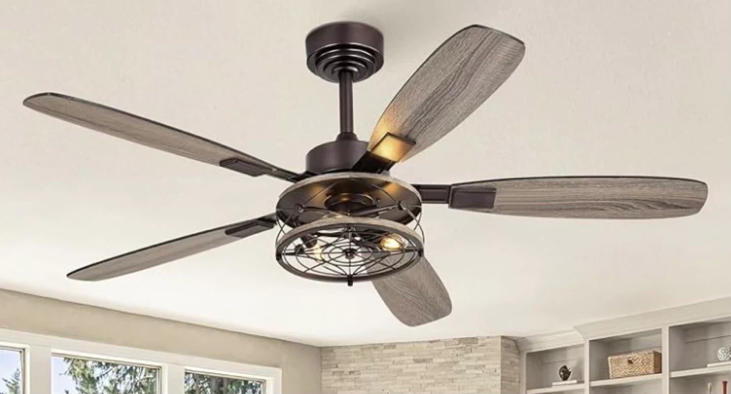 Rustic Farmhouse 5-Blade Ceiling Fan with Lights