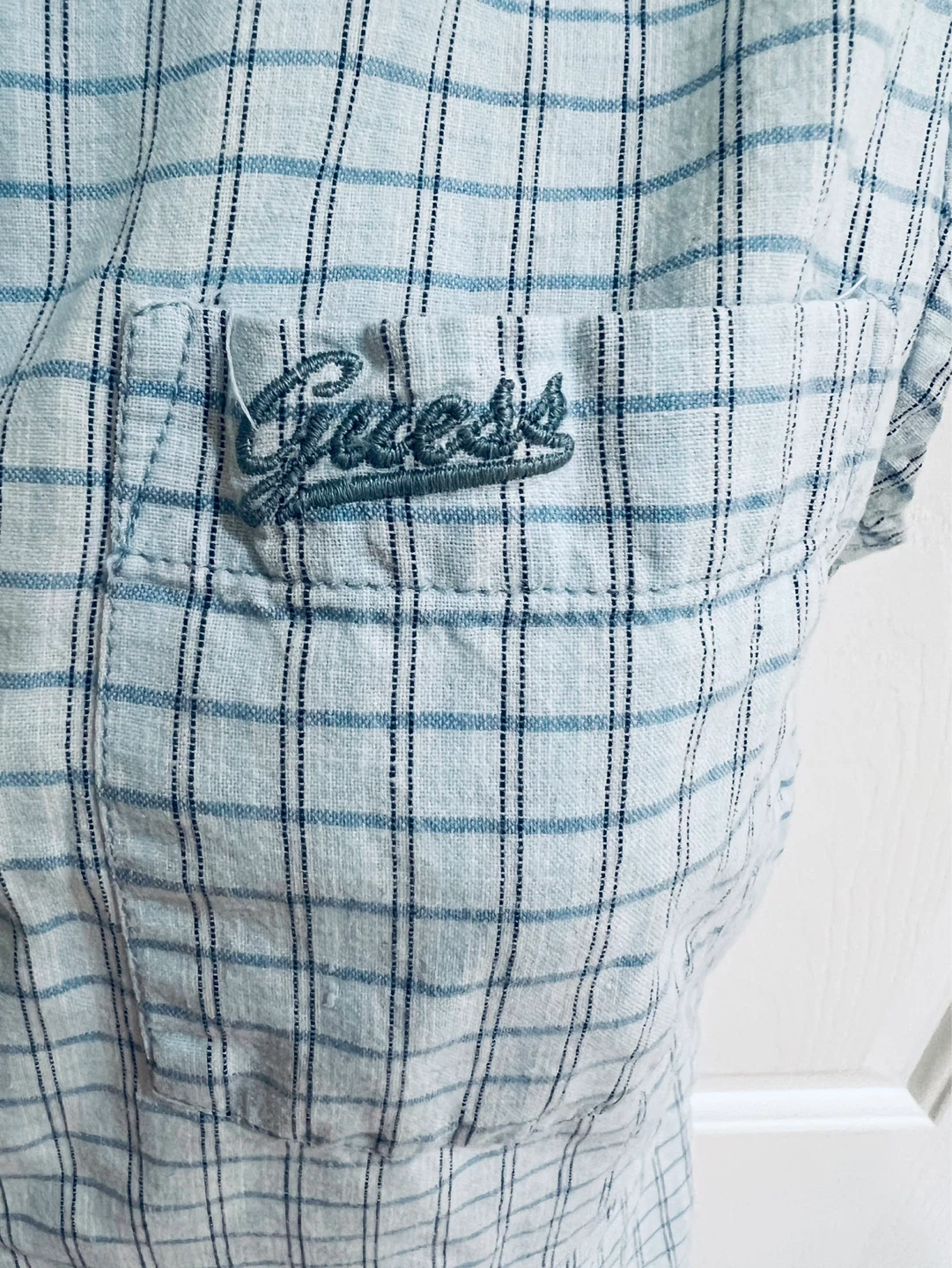 Guess Jeans Sleeveless Plaid Button-Up Shirt - photo 2