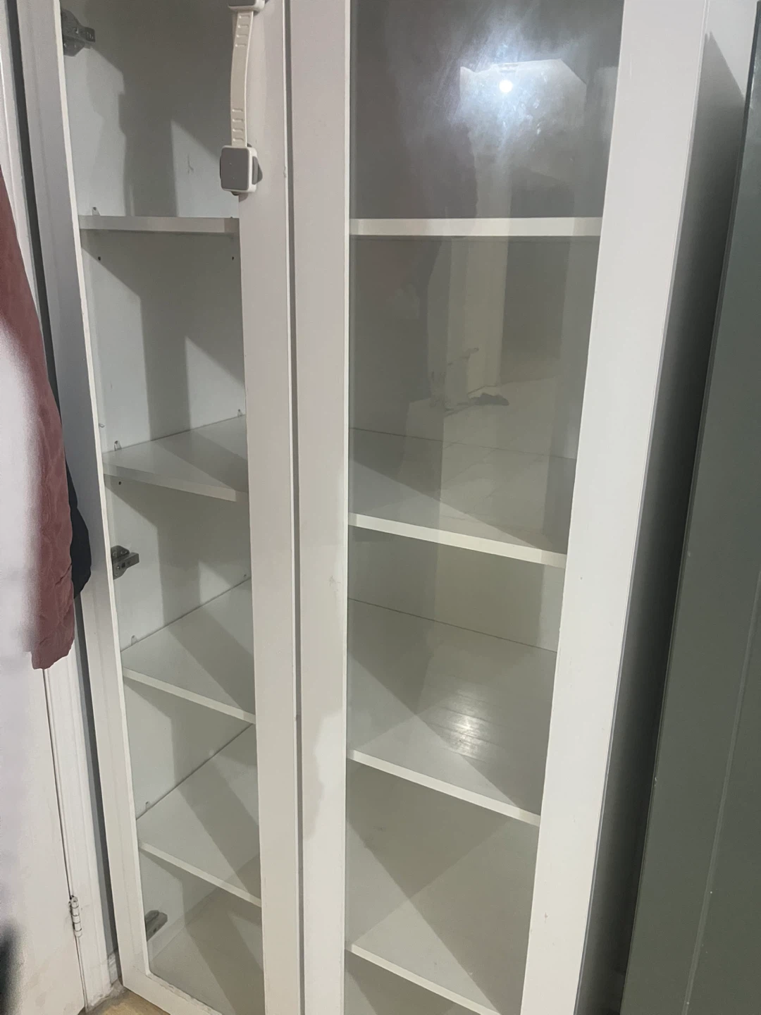 White Tall Display Cabinet with Glass Doors - photo 2