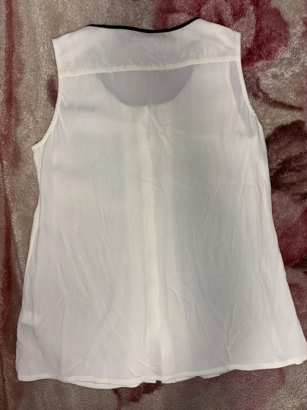 Banana Republic White Sleeveless Blouse with Black Trim - Size S - photo 2